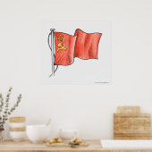 Illustration der sowjetischen Flagge Poster (Küche)