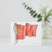 Illustration der sowjetischen Flagge Postkarte (Stehend Vorderseite)