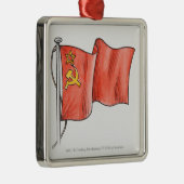 Illustration der sowjetischen Flagge Silbernes Ornament (Rechts)