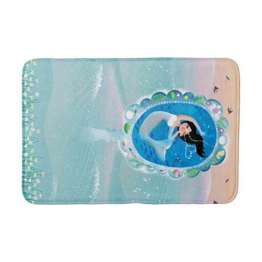 Illustration der Spiegel w einer Meerjungfrau des Badematte (Vorderseite)