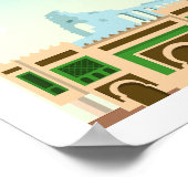 Illustration der Stadt Meknes Marokko Poster (Ecke)