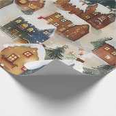 Illustration der Stadt Weihnachten in niedlich Geschenkpapier (Ecke)