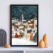 Illustration der Stadt Weihnachten in niedlich