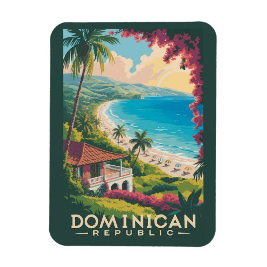 Illustration der Strände der Dominikanischen Repub Magnet (Vertikal)