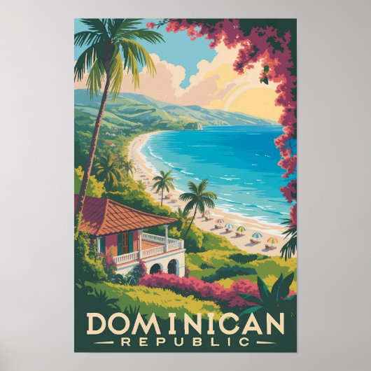 Illustration der Strände der Dominikanischen Repub Poster (Vorne)