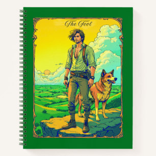 Illustration der Tarot-Karte, das Fool-Journal Notizblock