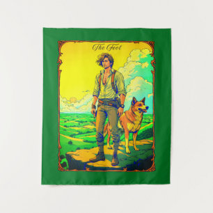 Illustration der Tarot-Karte, der Dummkopf Wandteppich