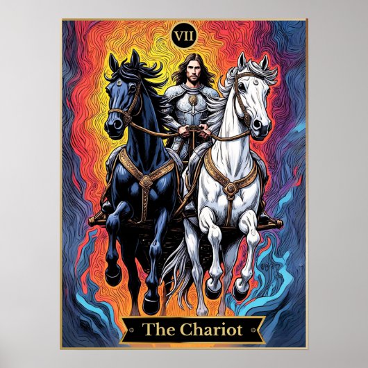Illustration der Tarot-Karte, der Wagen Poster (Vorne)