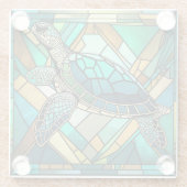 Illustration der verketteten Glasschildkröte Glasuntersetzer (Rückseite)