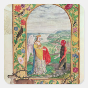 Illustration der vierten Parabel Quadratischer Aufkleber