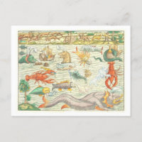 Illustration der Vintagen 1544 Seemonster