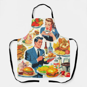 Illustration der Vintagen 50er-Jahre-Food-Comic Schürze