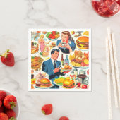 Illustration der Vintagen 50er-Jahre-Food-Comic Serviette (Beispiel)