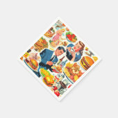 Illustration der Vintagen 50er-Jahre-Food-Comic Serviette (Ecke)