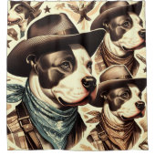 Illustration der Vintagen amerikanischen Pit Bull Duschvorhang (Vorderseite)