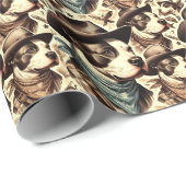 Illustration der Vintagen amerikanischen Pit Bull Geschenkpapier (Rolleneckpunkt)