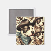 Illustration der Vintagen amerikanischen Pit Bull  Magnet (Vorderseite/Rückseite)