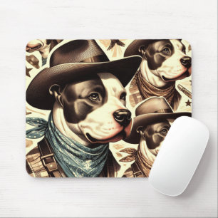 Illustration der Vintagen amerikanischen Pit Bull Mousepad