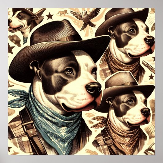 Illustration der Vintagen amerikanischen Pit Bull Poster (Vorne)