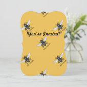 Illustration der Vintagen Arbeiterbiene Einladung (Stehend Vorderseite)