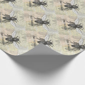 Illustration der Vintagen Arbeiterbiene Geschenkpapier (Ecke)