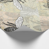 Illustration der Vintagen Arbeiterbiene Geschenkpapier (Ecke)