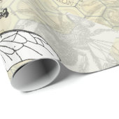 Illustration der Vintagen Arbeiterbiene Geschenkpapier (Rolleneckpunkt)