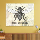 Illustration der Vintagen Arbeiterbiene Leinwanddruck (Insitu (Wohnzimmer))