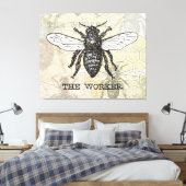 Illustration der Vintagen Arbeiterbiene Leinwanddruck (Insitu (Schlafzimmer))