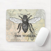 Illustration der Vintagen Arbeiterbiene Mousepad (Mit Mouse)