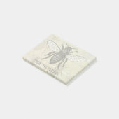 Illustration der Vintagen Arbeiterbiene Post-it Klebezettel (angewinkelt)