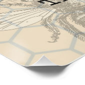 Illustration der Vintagen Arbeiterbiene Poster (Ecke)