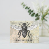 Illustration der Vintagen Arbeiterbiene Postkarte (Stehend Vorderseite)