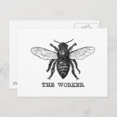 Illustration der Vintagen Arbeiterbiene Postkarte (Vorne/Hinten)