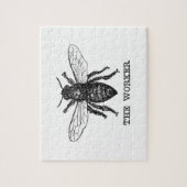 Illustration der Vintagen Arbeiterbiene Puzzle (Vertikal)