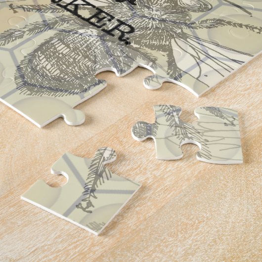 Illustration der Vintagen Arbeiterbiene Puzzle (Seite)