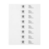 Illustration der Vintagen Arbeiterbiene Rundum-Adressaufkleber (Bogen)