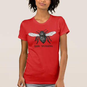 Illustration der Vintagen Arbeiterbiene T-Shirt