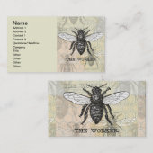 Illustration der Vintagen Arbeiterbiene Visitenkarte (Vorne/Hinten)