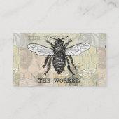Illustration der Vintagen Arbeiterbiene Visitenkarte (Rückseite)