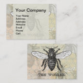 Illustration der Vintagen Arbeiterbiene Visitenkarte (Vorne/Hinten)