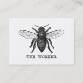 Illustration der Vintagen Arbeiterbiene Visitenkarte (Rückseite)