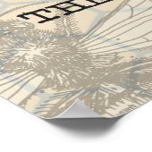 Illustration der Vintagen Arbeitnehmerbiene Poster (Ecke)