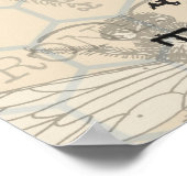 Illustration der Vintagen Arbeitnehmerbiene Poster (Ecke)