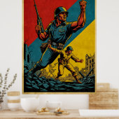 Illustration der Vintagen Armee - stark und verein Poster (Küche)