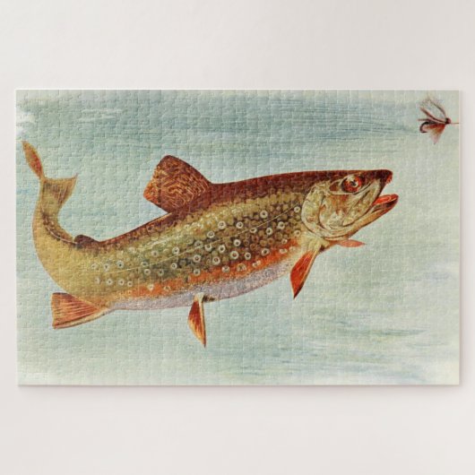 Illustration der Vintagen Bachforelle (1914) Puzzle (Horizontal)