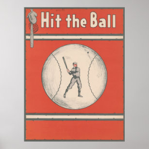 Illustration der Vintagen Baseball-Zeitschrift Poster