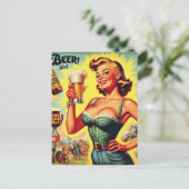 Illustration der Vintagen Bier Postkarte (Stehend Vorderseite)