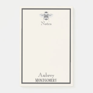 Illustration der Vintagen Hummeln   PERSONALISIERT Post-it Klebezettel