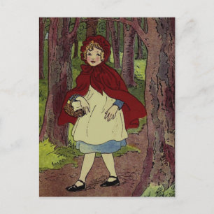 Illustration der Vintagen kleinen roten Reithaube Postkarte